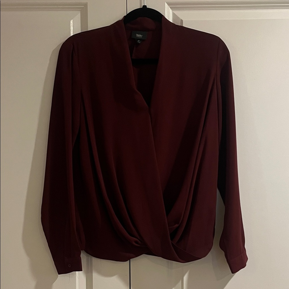 Maroon Draped Blouse